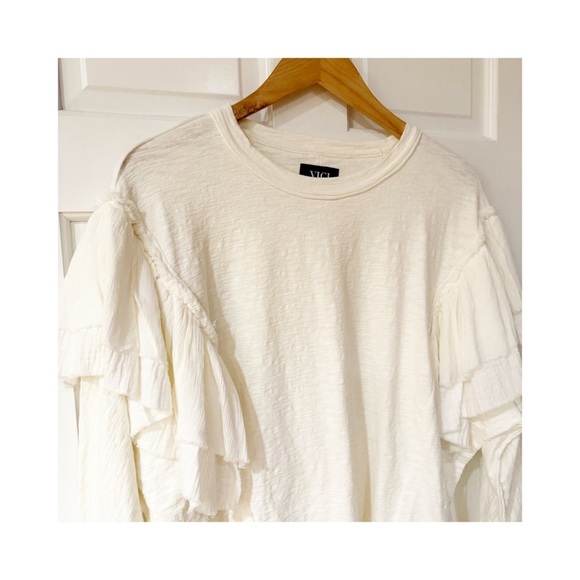 NWT Vici DOUBLE RUFFLE SLEEVES TOP XS - Picture 5 of 13